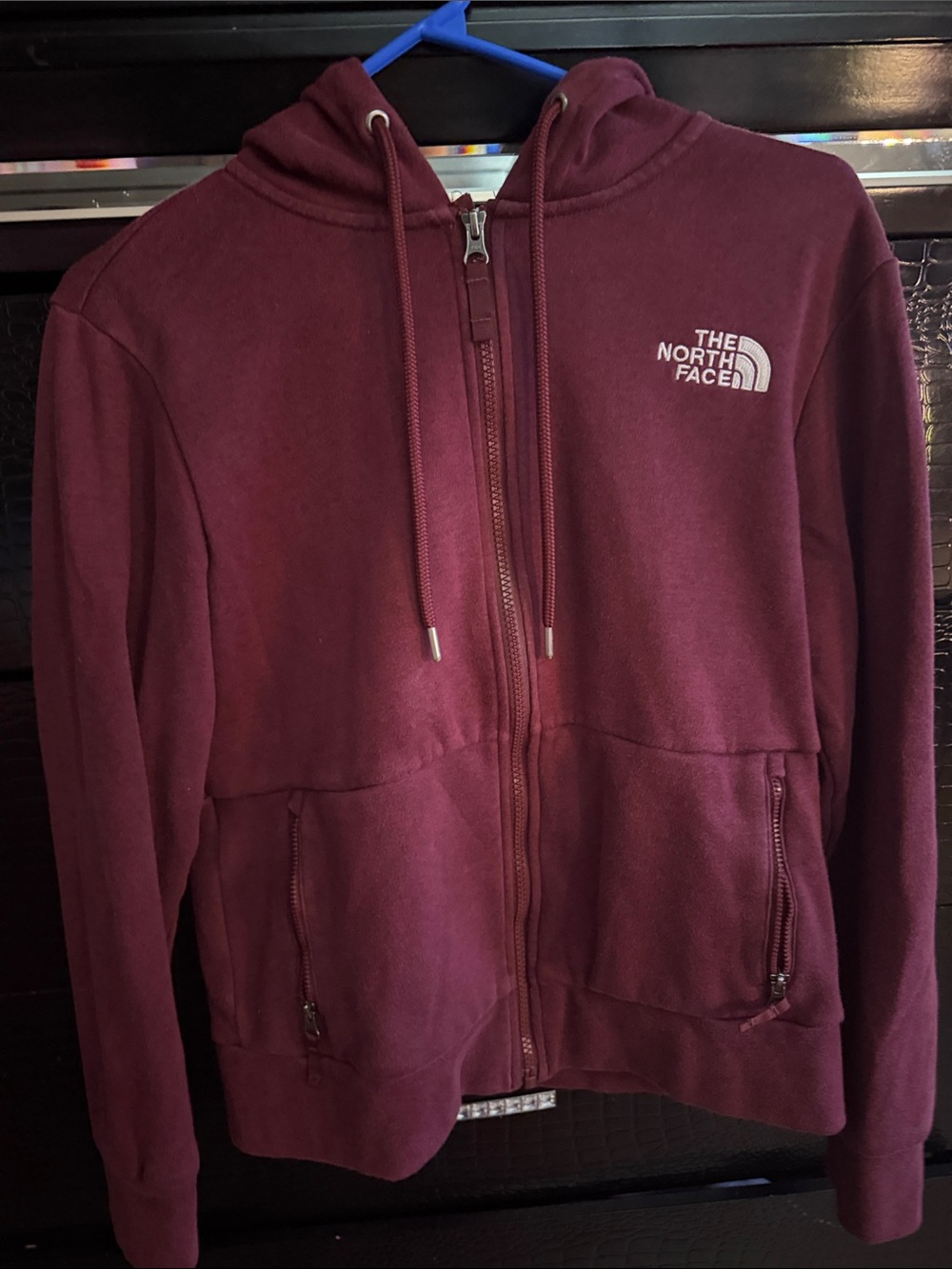 The North Face Burgundy Zip Hoodie